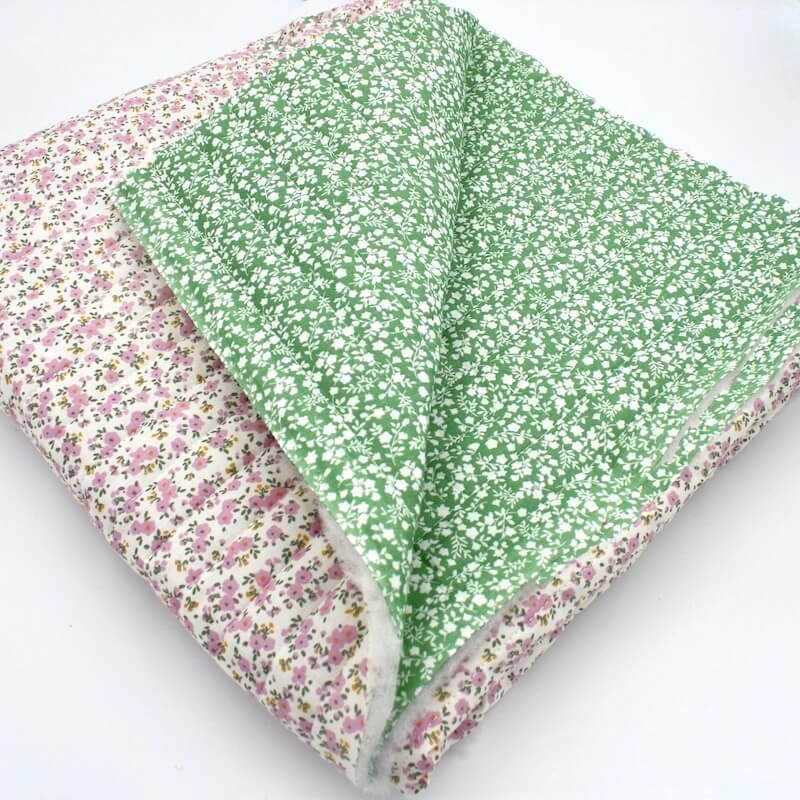 Double Sided Quilted Double Gauze Cotton - Capri & Suzette Green IMAGE 1