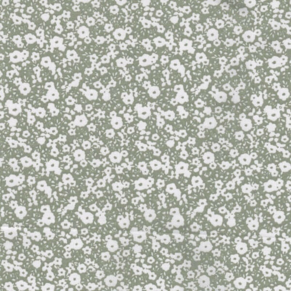 cotton floral fabric Hilali green