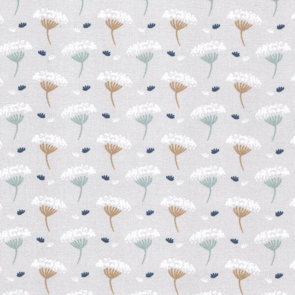 cotton floral fabric Ombbe blue