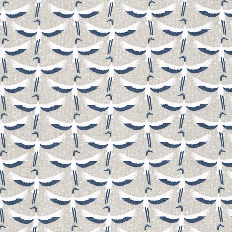 Double Sided Quilted Cotton - Mockingjay Birds Blue 32