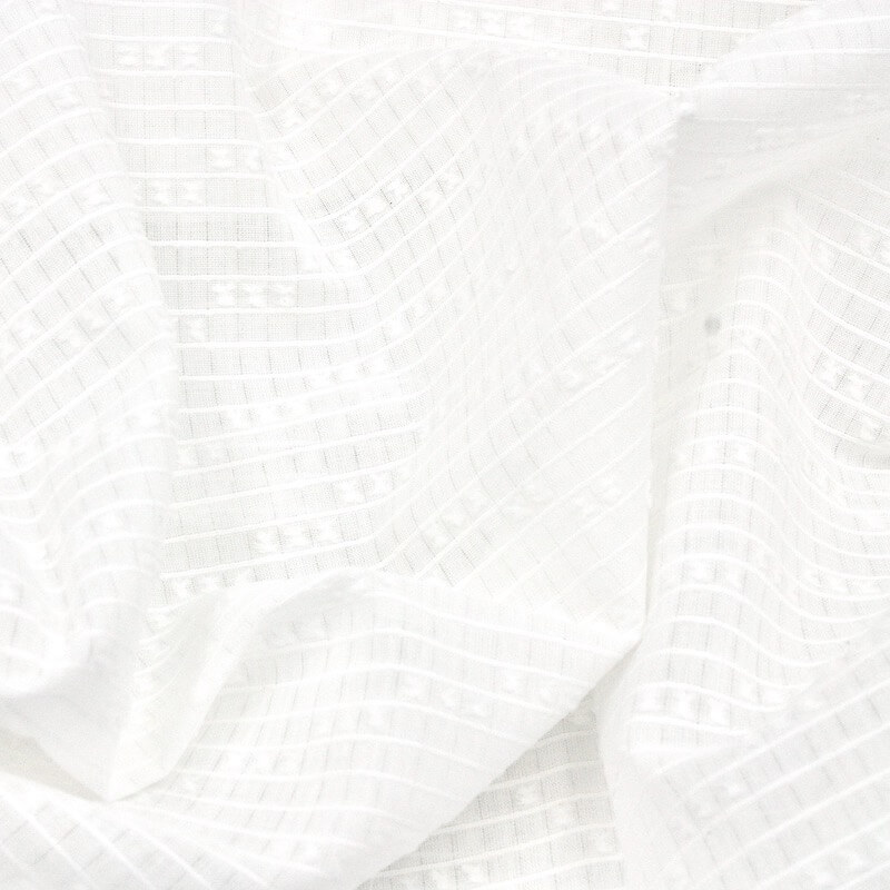 cotton dotted swiss domotex fabric in ivory white