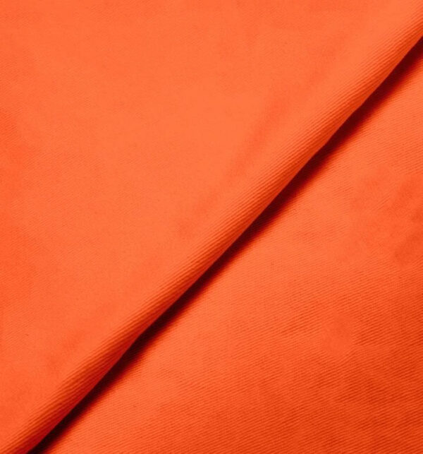 cotton gabardine twill trouser jacket fabric in tangerine 3