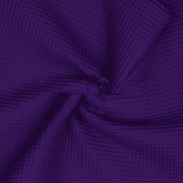 Cotton Honeycomb Waffle Plain Towelling & Dressmaking Fabric in Violet