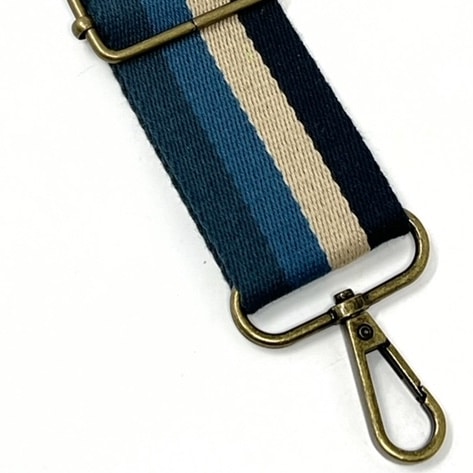 Heavy duty webbing for bag straps stripe blue natural 38mm 1