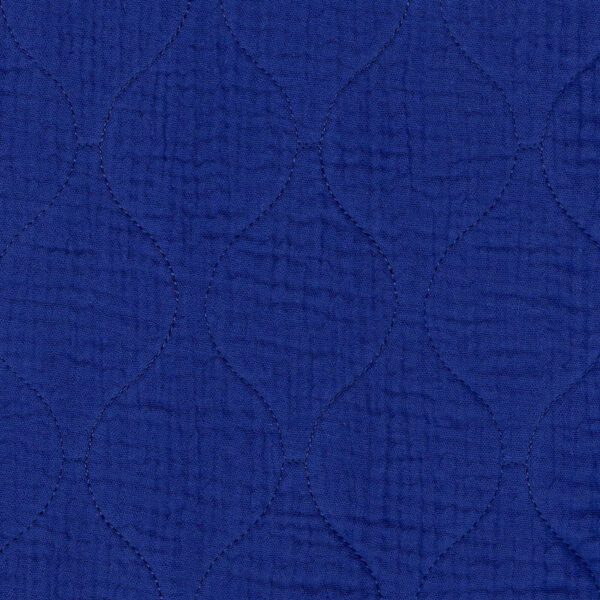 Quilted Reversible Double Gauze Fabric Onion Design in Cobalt Blue