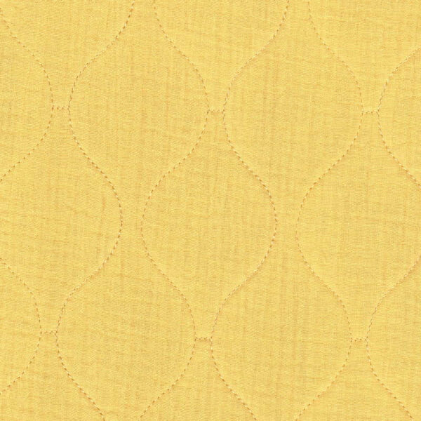 Quilted Reversible Double Gauze Fabric Onion Design in Daffodil Yellow