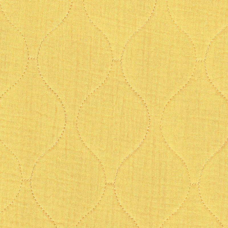 Quilted Reversible Double Gauze Fabric Onion Design in Daffodil Yellow