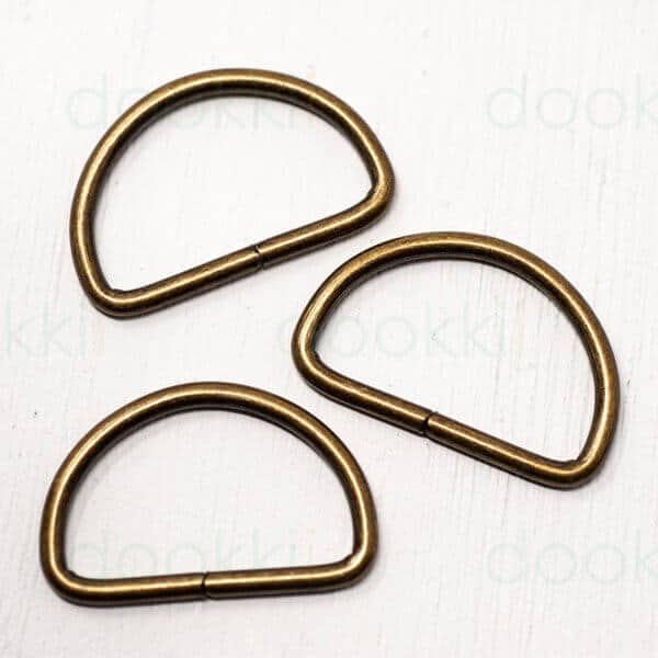 3 x d hooks for bags in antique gold