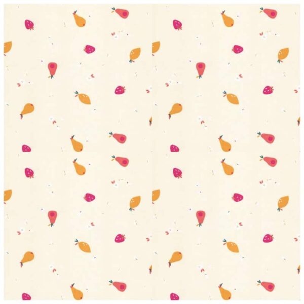FRENCH COTTON lawn fabric in Frutas Fruits in Cream 2