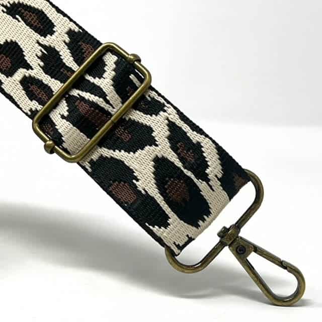 heavy duty webbing for bag straps in luxe animal natural black 1