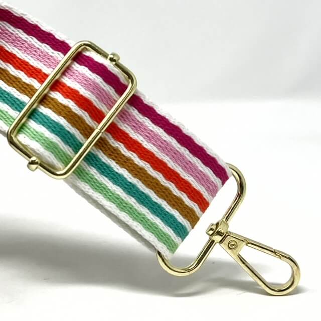 heavy duty webbing for bag straps in rainbow bright 2