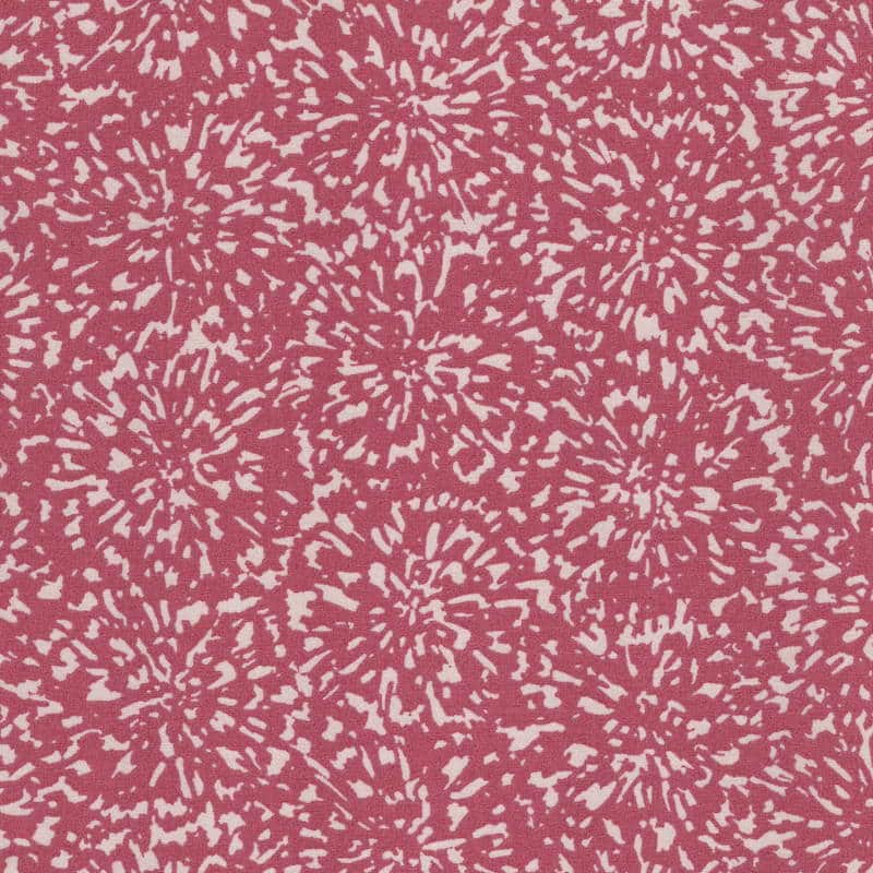 FRENCH COTTON lawn fabric in Raldami Fireworks in Stone on Coral