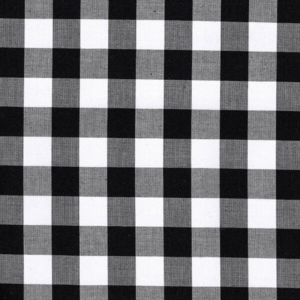 100% cotton classics fabric with 17mm gingham pattern in black