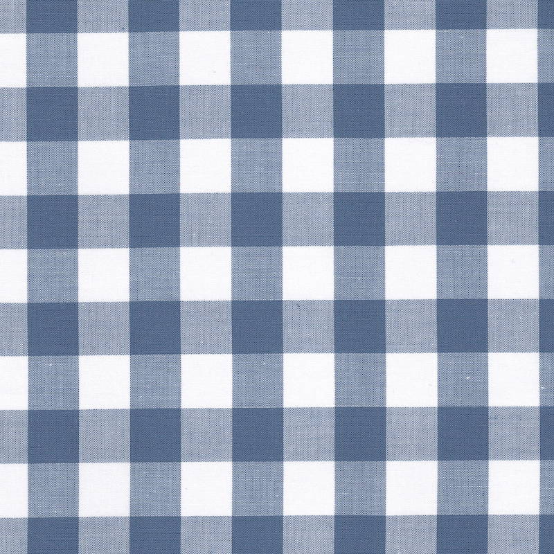100% cotton classics fabric with 17mm gingham pattern in denim