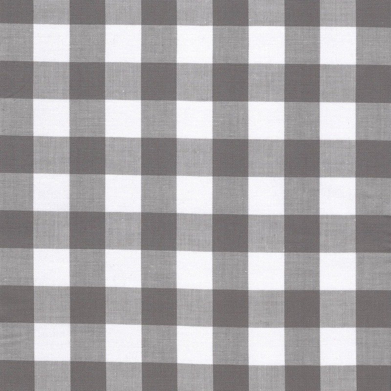 100% cotton classics fabric with 17mm gingham pattern in grey