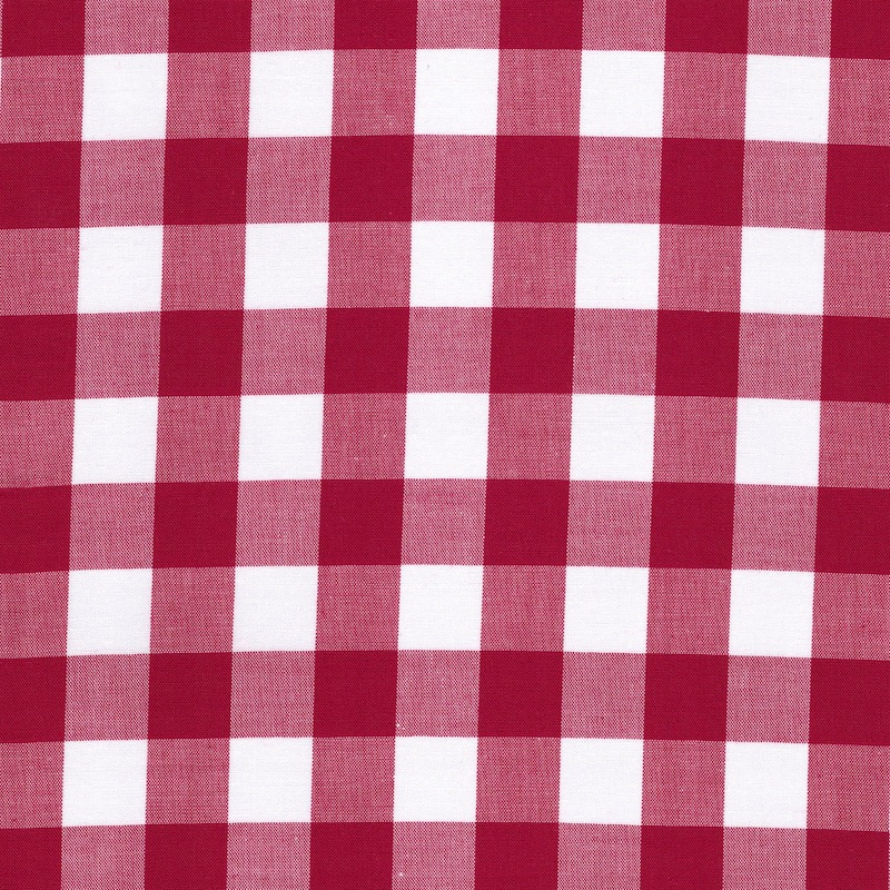 100% cotton classics fabric with 17mm gingham pattern in magenta