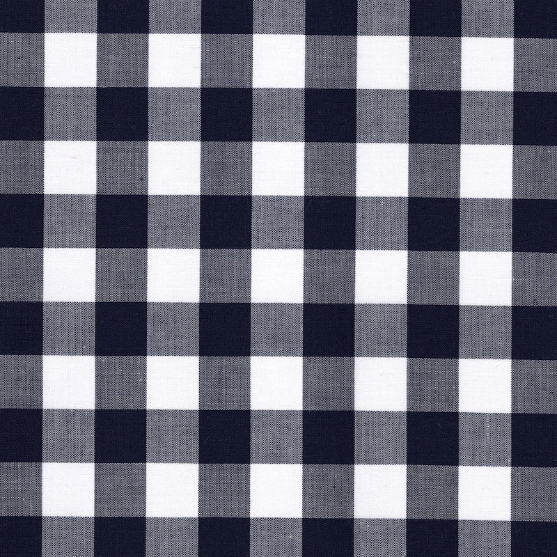 100% cotton classics fabric with 17mm gingham pattern in navy