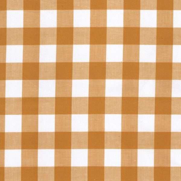 100% cotton classics fabric with 17mm gingham pattern in ochre