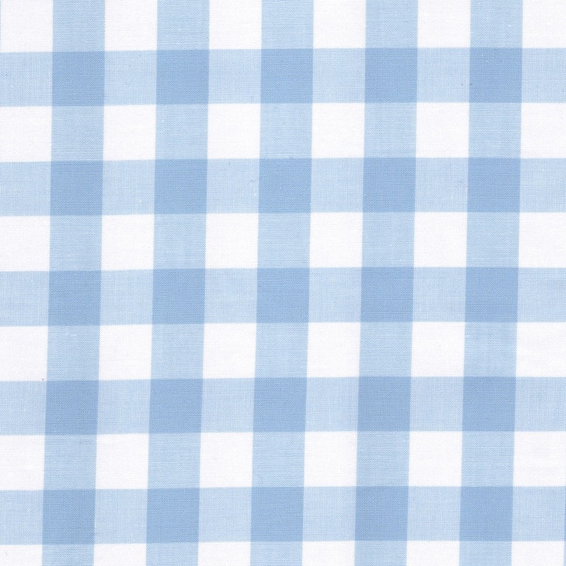 100% cotton classics fabric with 17mm gingham pattern in pale blue