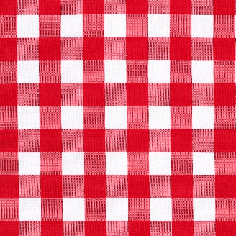 100% cotton classics fabric with 17mm gingham pattern in red