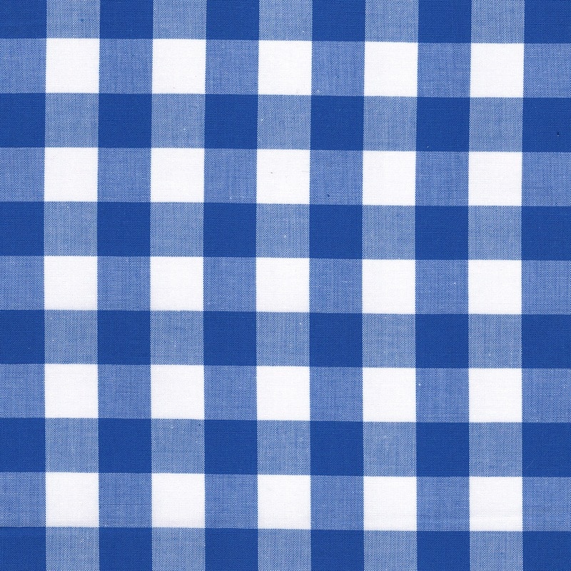 100% cotton classics fabric with 17mm gingham pattern in royal