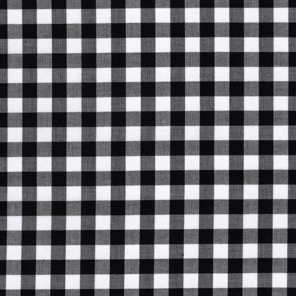 100% cotton classics fabric with 9mm gingham pattern in black