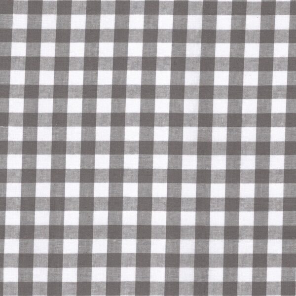 100% cotton classics fabric with 9mm gingham pattern in grey