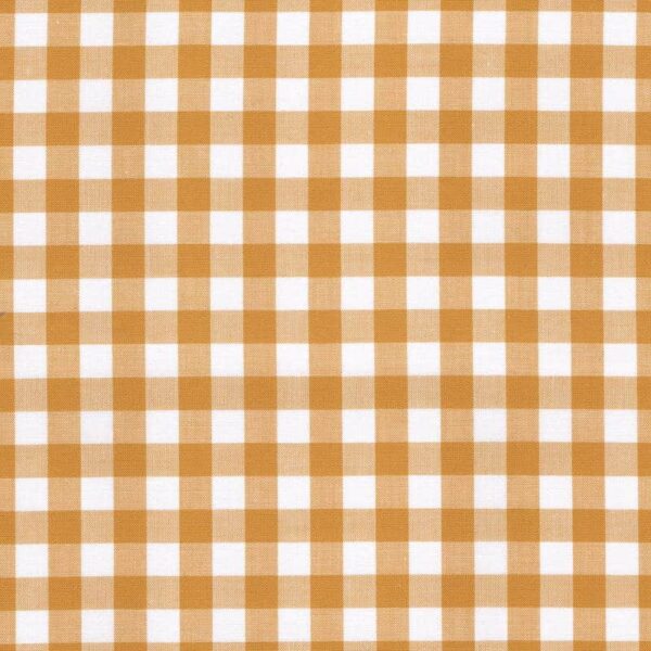 100% cotton classics fabric with 9mm gingham pattern in ochre