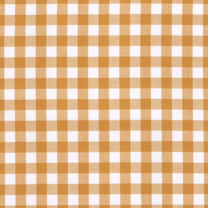 100% cotton classics fabric with 9mm gingham pattern in ochre
