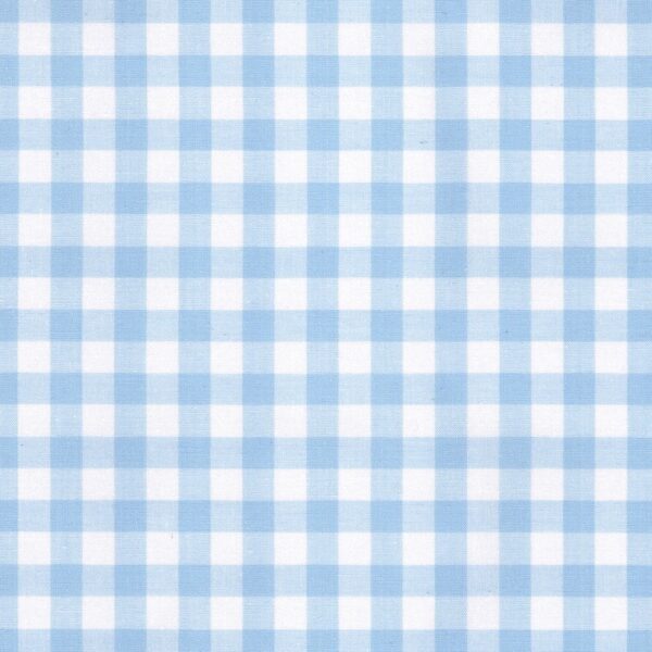 100% cotton classics fabric with 9mm gingham pattern in pale blue