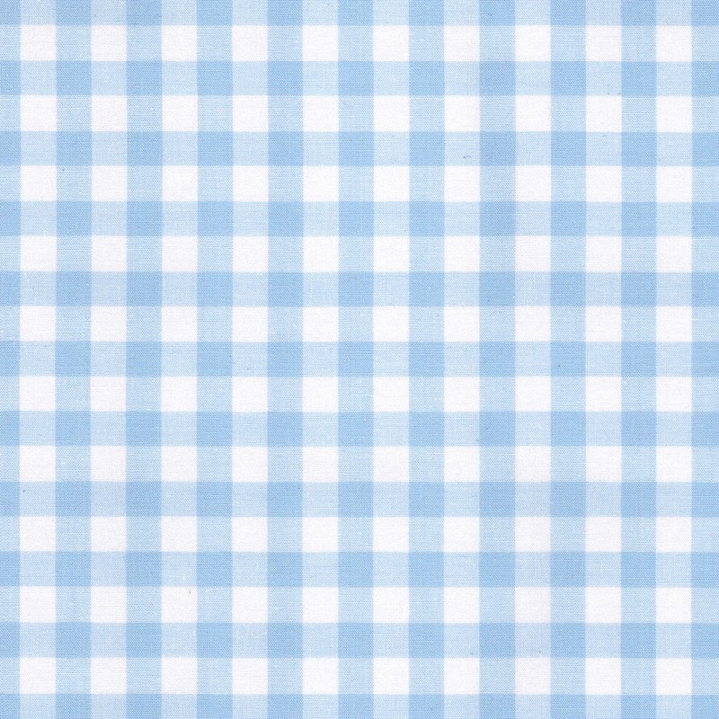 100% cotton classics fabric with 9mm gingham pattern in pale blue