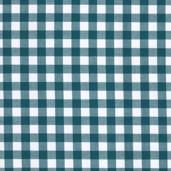 100% cotton classics fabric with 9mm gingham pattern in teal