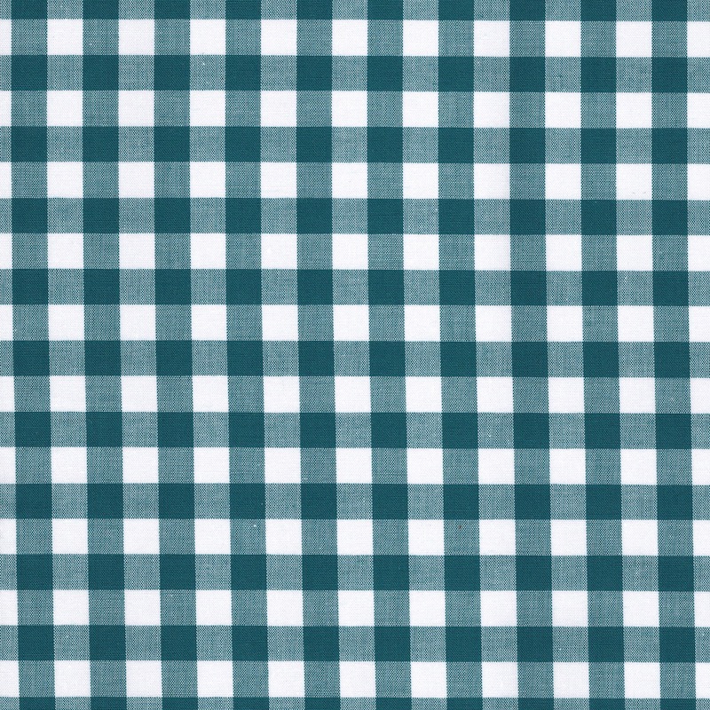 100% cotton classics fabric with 9mm gingham pattern in teal