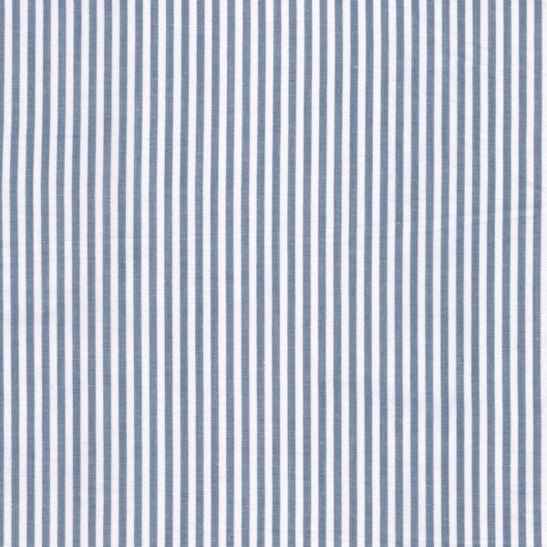 100% cotton classics fabric with chambray stripe pattern in denim