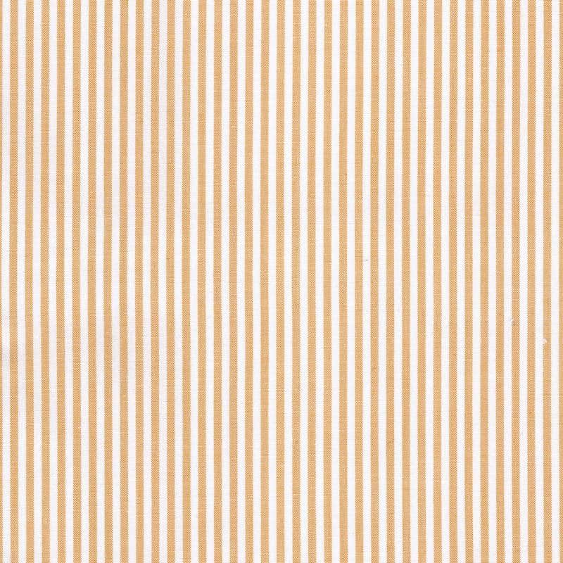 100% cotton classics fabric with chambray stripe pattern in ochre