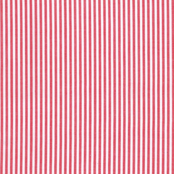 100% cotton classics fabric with chambray stripe pattern in red