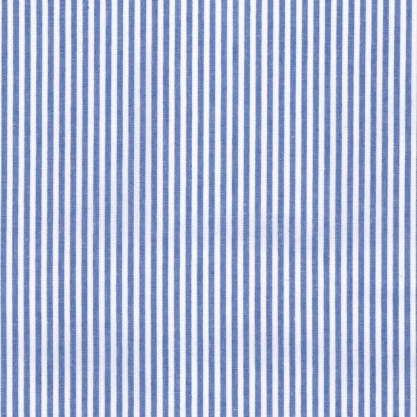 100% cotton classics fabric with chambray stripe pattern in royal