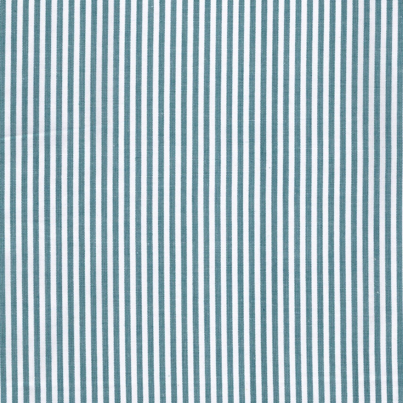 100% cotton classics fabric with chambray stripe pattern in teal