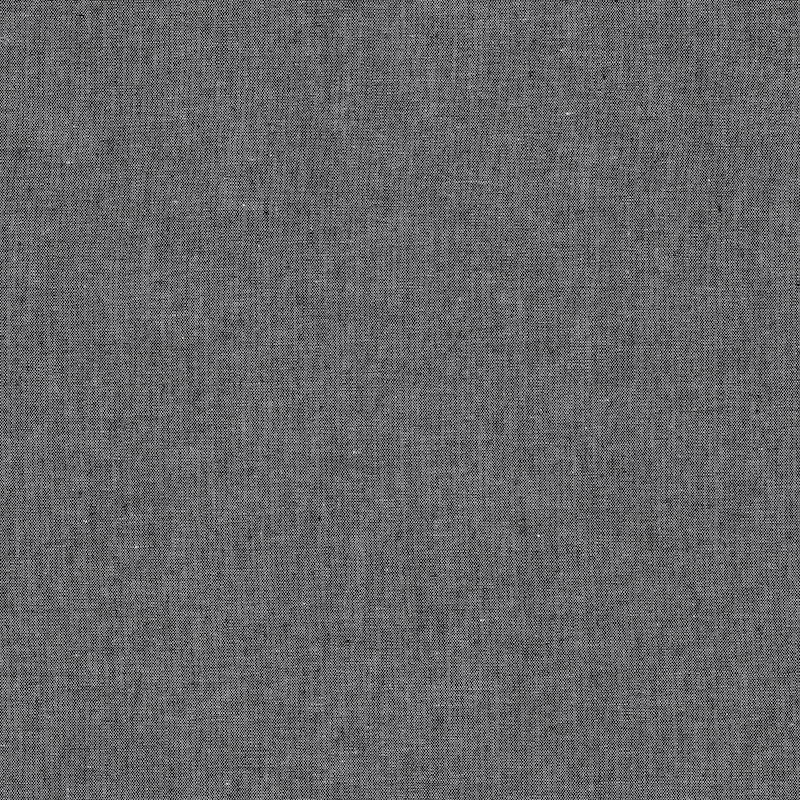 100% cotton classics fabric with plain chambray pattern in black