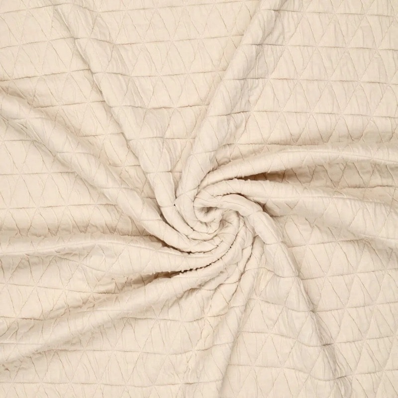Triangle Quilted jacquard jersey fabric in Cream 030