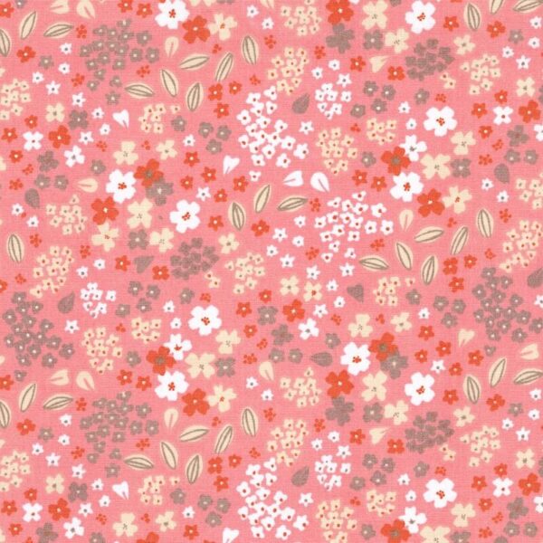 Pre Quilted Double Sided Reversible Cotton Fabric in Doaby and Alice Apricot Floral A5 3
