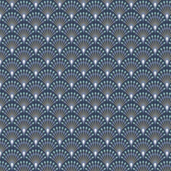 Pre Quilted Double Sided Reversible Cotton Fabric in Ginza Navy and Multi Coloured Blue Gingham A4 2