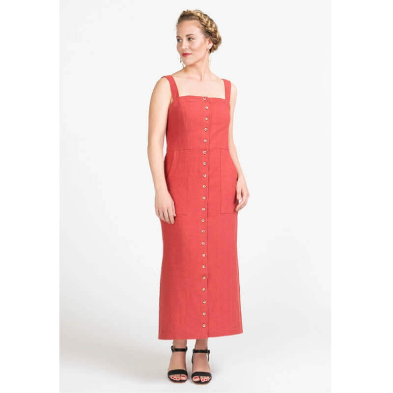 Fashion Model wearing  Closet Core Sewing Pattern for Fiona Dress
  - Intermediate