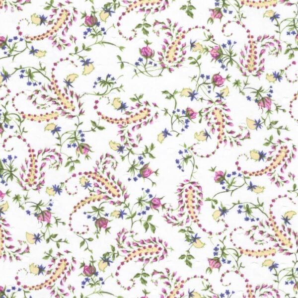 Dotted Swiss Dobby Dot Paisley Fabric in Multi 3