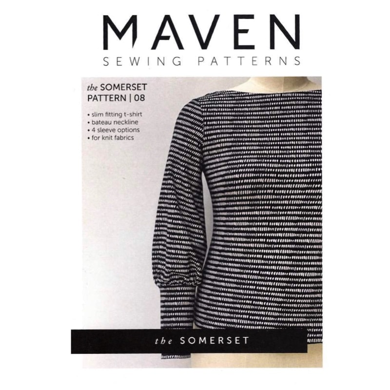 Fashion Model Wearing Maven Sewing Pattern |Somerset Blouse T-shirt | Advanced Beginner 8 - 20