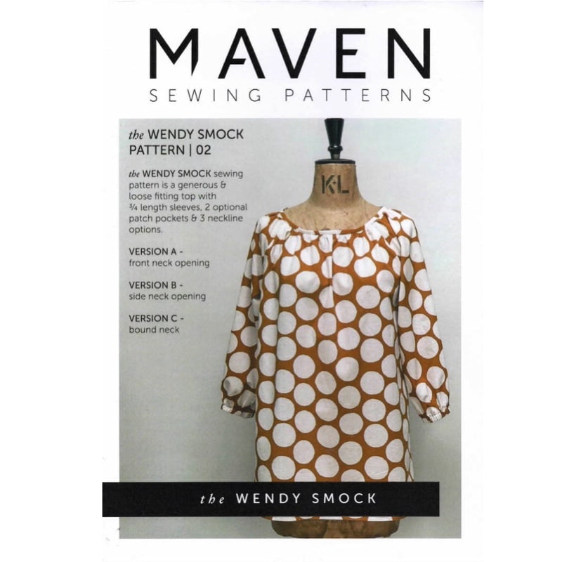 Model Wearing Maven Sewing Pattern for Wendy Smock - Advanced Beginner