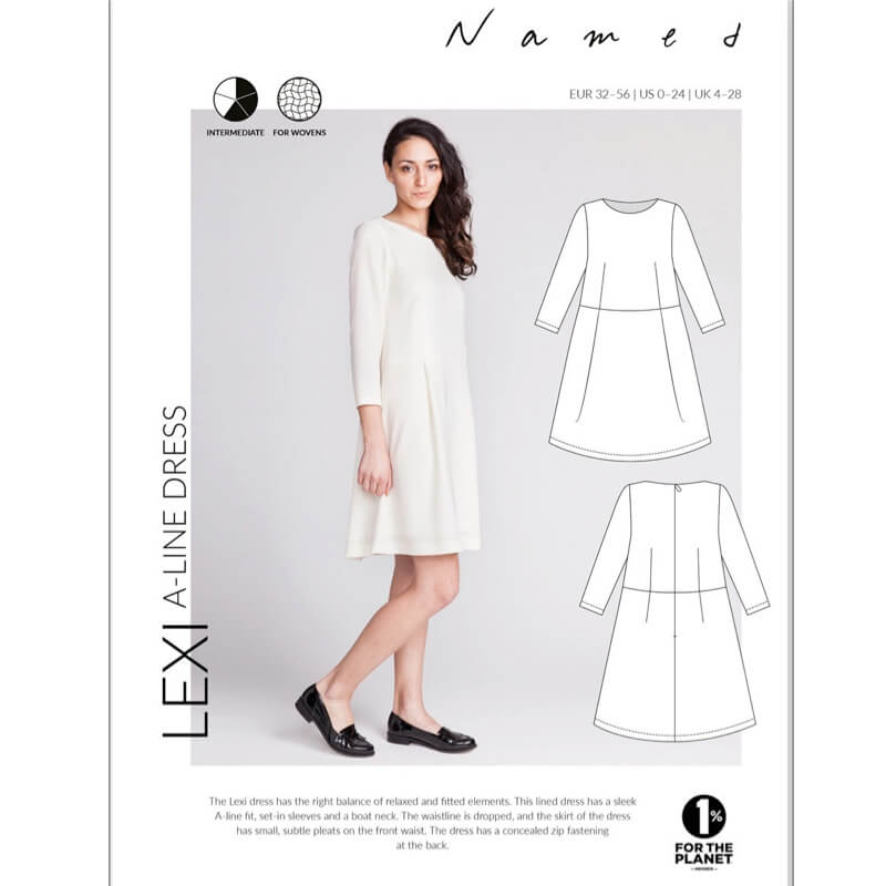 Fashion Model wearing  Named Sewing Pattern for Lexi Dress -
  Intermediate