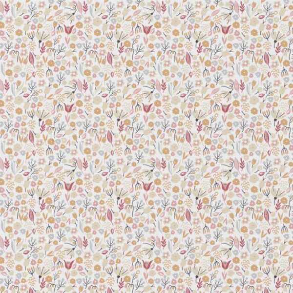 Pre Quilted Double Sided Reversible Cotton Fabric in Doaby and Alice Apricot Floral A5 2